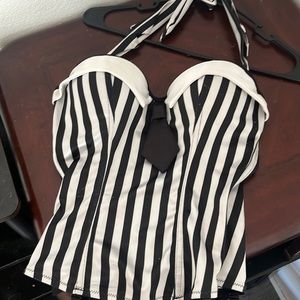 Black and white corset